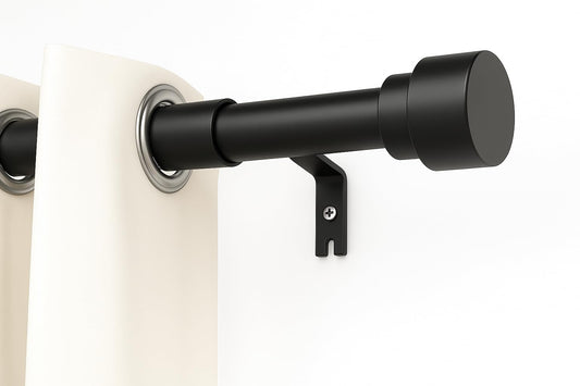 Ricktorious Curtain Rod Set, Modern Black Telescopic Pole with Iron Brackets, Adjustable Length, Easy Installation 66 to 120 inches