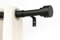 Ricktorious Curtain Rod Set, Modern Black Telescopic Pole with Iron Brackets, Adjustable Length, Easy Installation 66 to 120 inches