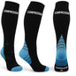 Ricktorious Graduated Compression Socks, Crew Length, Sports Performance, Breathable, Pink/Blue Medium Size