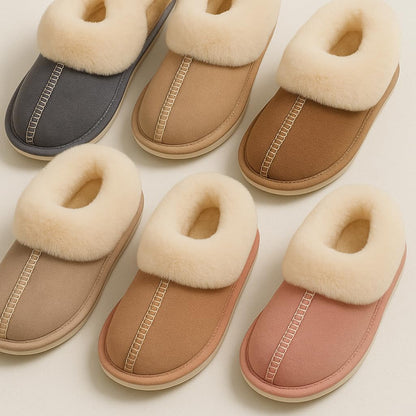 Ricktorious Suede Winter Slippers, Faux Fur Lining, Non-Slip Sole, Indoor Comfort