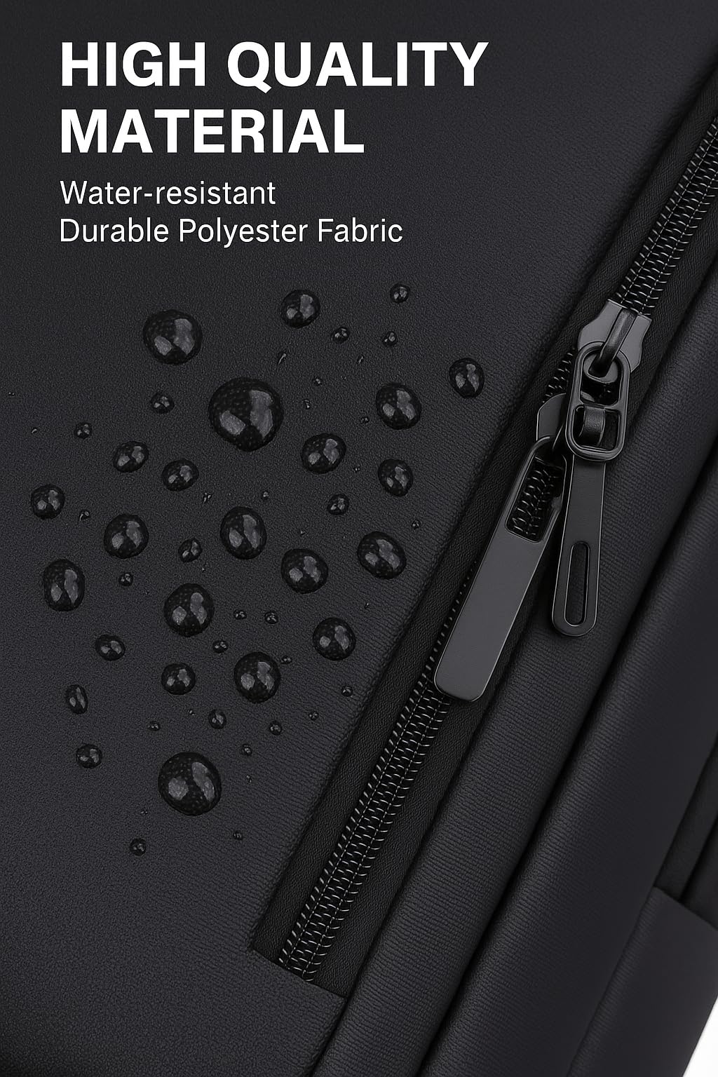 Ricktorious Multifunctional Water-Resistant Backpack, Black, Business Travel College Laptop Bag with Multiple Compartments