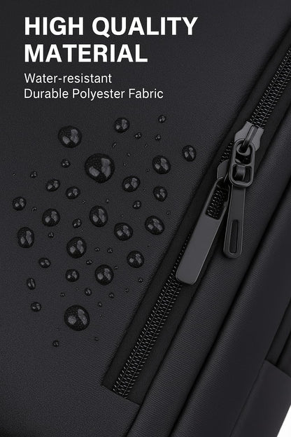 Ricktorious Multifunctional Water-Resistant Backpack, Black, Business Travel College Laptop Bag with Multiple Compartments