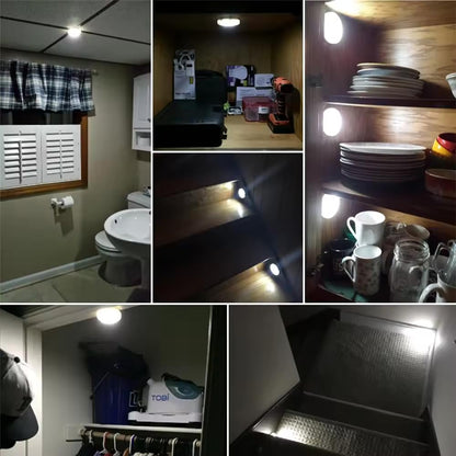 Motion Sensor LED Night Lights Set of 3 – 6000K Daylight White, 80 Lumens, 8.8 x 8.8 x 3.8 cm – Energy Class A – Battery Operated, Automatic On/Off, Ideal for Hallways, Stairs, and Bedrooms