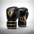 Ricktorious Pro-Series Gold & Black Boxing Gloves – Premium Leather & Superior Impact Protection