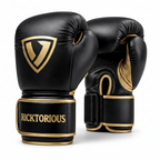 Ricktorious Pro-Series Gold & Black Boxing Gloves – Premium Leather & Superior Impact Protection