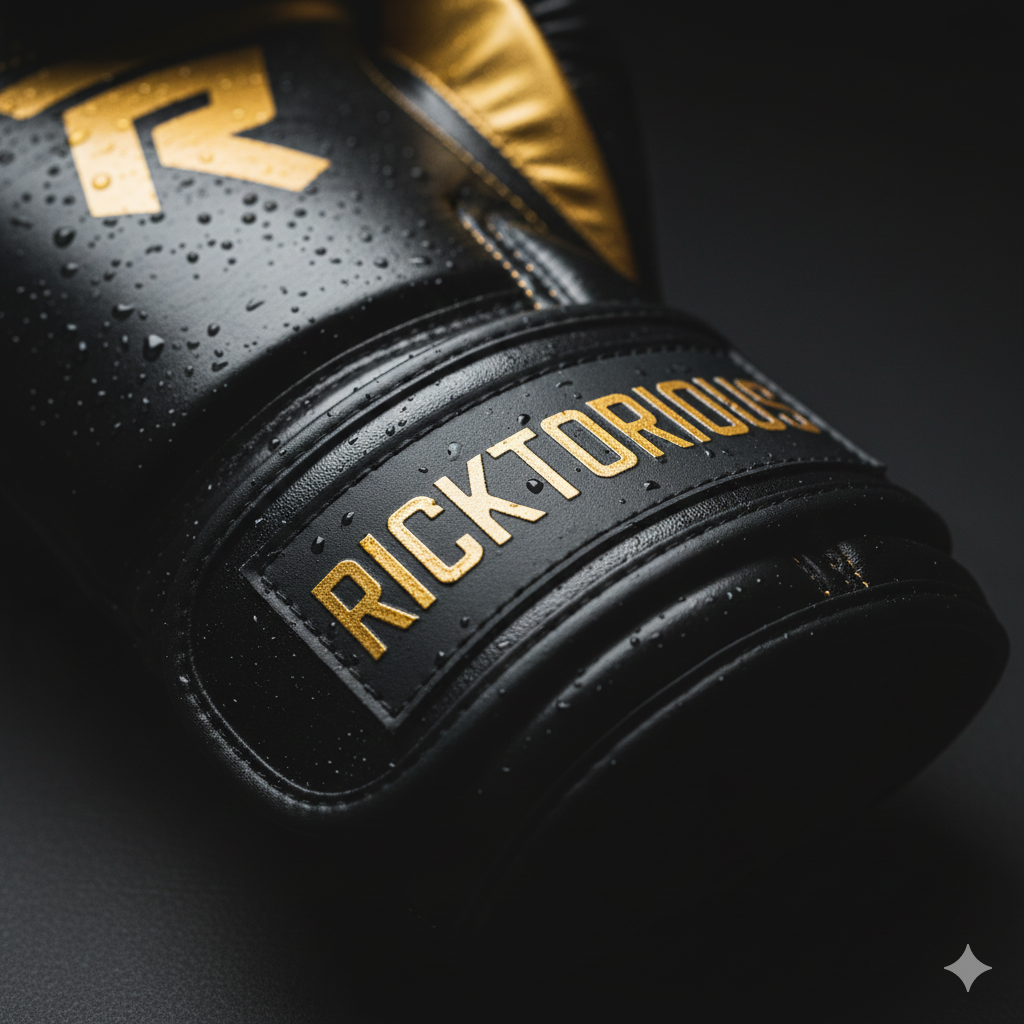 Ricktorious Pro-Series Gold & Black Boxing Gloves – Premium Leather & Superior Impact Protection